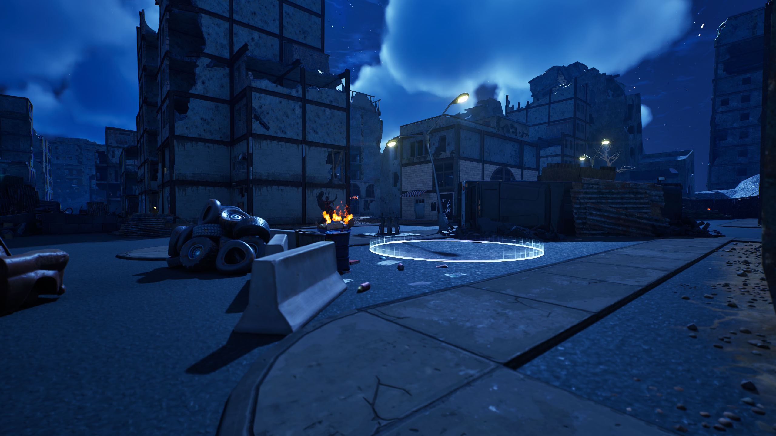 Liberty Square's urban landscape with distinct commercial and social zones