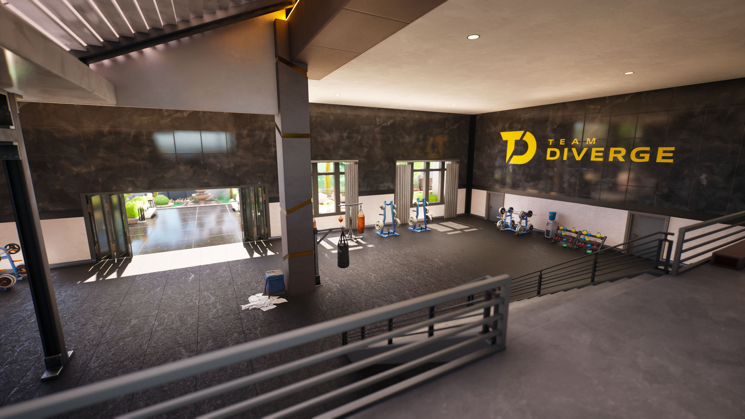 Detailed environment design inside the Team Diverge Creator House