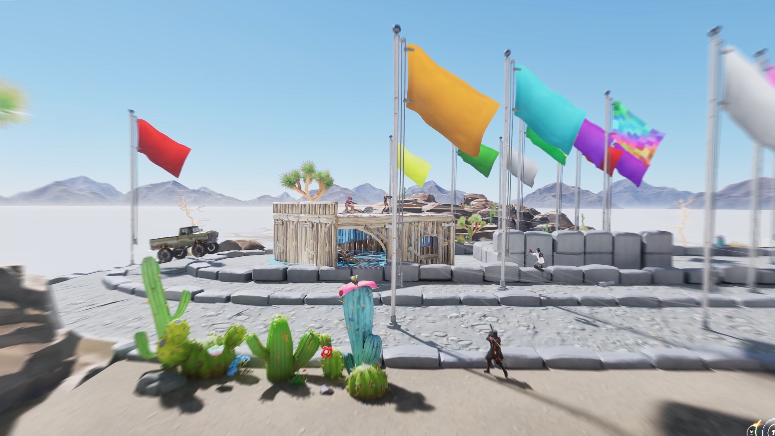 Capture point combat across the salt flat terrain